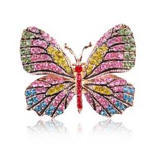Aleación de moda Arco Iris Rhinestone mariposa Animal <span class=keywords><strong>broche</strong></span> accesorio de mujer Pin joyería - Product Image 6