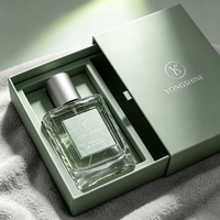 Flacon de parfum carré personnalisé en verre de 50 ml, col à clipser de 15 mm, flacons en verre transparent avec corps texturé et fenêtre d'étiquetage