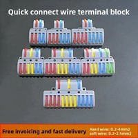 Connecteur rapide de type fixe, bornier de distribution de fils 2 entrées/4 sorties, dispositif de câblage parallèle à pression