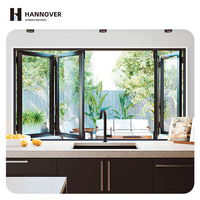 Panneaux pliants horizontaux en aluminium durables, antivol, pour fenêtres extérieures, insonorisés, isolants thermiques, pliables pour cuisine