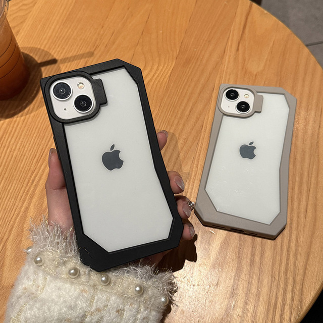 Transparent TPU Irregular Solid Color Four-Corner Anti-Fall Shockproof Anti-Fingerprint Mobile Phone Case for 15 14 13 Pro Max