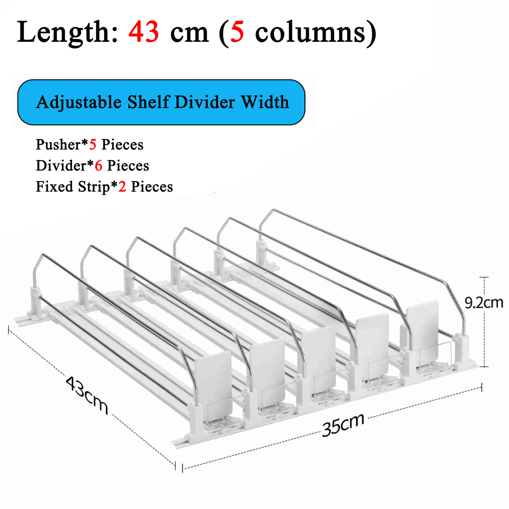 430*350*92 มม. (5 ตัวดัน)