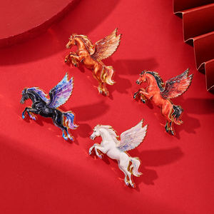 Pin Enamel Paduan Seng Berlapis UV Bertema Kuda 3D yang Cerah, Dekorasi Tas Ransel untuk Pakaian Kasual, Hadiah Promosi, Pemesanan Grosir untuk Pedagang Besar - Product Image 4