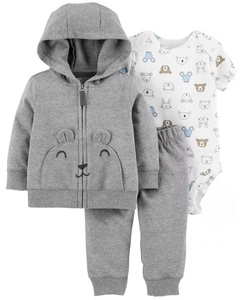 Bas prix coton pantalon à manches longues <span class=keywords><strong>manteau</strong></span> barboteuses décontracté hiver 3 pièces en gros bébé vêtements - Product Image 4