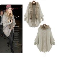 Pull en tricot à manches chauve-souris, style coréen, couleur unie, taille ample, grande taille, mode printemps-automne-hiver 2025, cardigan pour femmes, fourrure