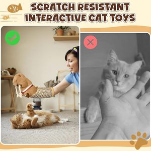 Высококачественная интерактивная игрушка для кошек: плюшевый мишка в перчатках для борьбы, прочный, с наполнителем из полиэстера - Product Image 6