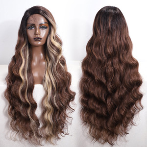 Peluca de Encaje Frontal Resistente al Calor, 36 Pulgadas de Largo, Cabello Rizado Ondulado, Ombre, Encaje Suizo, Peluca Sintética de Alta Temperatura, Extensiones de Cabello - Product Image 6
