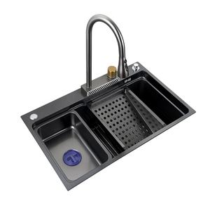 <span class=keywords><strong>Tiktok</strong></span> Tendance Tout En Un Ensemble évier de cuisine Noir SUS304 Évier de cuisine en acier inoxydable fregadero acero inoxidable - Product Image 2