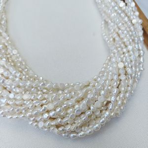 خيط لؤلؤ المياه العذبة الباروكي غير المنتظم بلون أبيض قزحي من تشوجي، مقاس 5-7 ملم، مثقوب بالكامل - Product Image 1