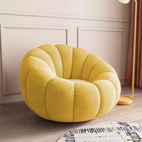 Fauteuil de luxe nordique velours citrouille canapé chaise monoplace paresseux rembourré éponge haute résilience pour la maison balcon hôtel
