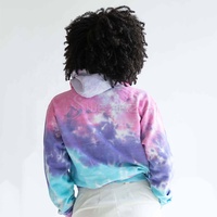 Mujeres al por mayor más tamaño Tie Dye manga larga con capucha ropa casual suelta sudadera tops jersey de gran tamaño sudaderas con capucha de algodón