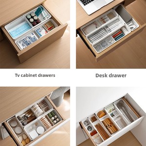 Boîte de rangement extensible de style japonais, organisateur multifonctionnel, boîte de rangement en plastique pour couverts, papeterie de bureau - Product Image 3