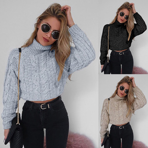 China Clothing Factory Women Crop <strong>Sweater</strong> Autumn <strong>Turtle</strong> <strong>Neck</strong> <strong>Sweater</strong> - Product Image 5