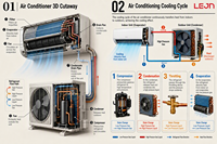 LEJN 9000-12000 BTU AC Split Dehumidifier Dinding dengan Frekuensi Variabel, COP 3.2-3.6 Kelas Hemat Energi R32