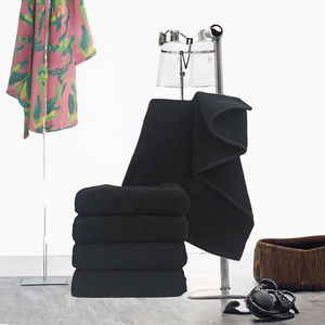 Serviette rectangulaire en coton biologique noir à séchage rapide pour adultes, couleur unie, tissée, ensemble <span class=keywords><strong>de</strong></span> serviettes <span class=keywords><strong>de</strong></span> sport et <span class=keywords><strong>de</strong></span> <span class=keywords><strong>bain</strong></span> - Product Image 1