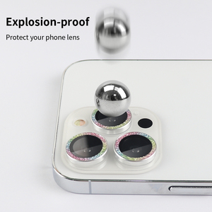 Protector de Pantalla de Vidrio Templado 9H con Diamantes Brillantes <span class=keywords><strong>para</strong></span> <span class=keywords><strong>iPhone</strong></span> 15 <span class=keywords><strong>14</strong></span> 13 12 11, Película Protectora de Lente de Cámara Personalizada - Product Image 4