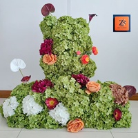 Décoration Florale Artificielle pour Bar à Desserts, Mariage, Lys Bourgogne, Hortensia, Événement, Bar à Cocktails, Comptoir, Fournitures de Fête, Décoration de Fond