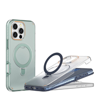 Étui de téléphone magnétique 2-en-1 en TPU acrylique avec support intégré, coque antichoc pour iPhone 12-15, fabricant OEM ODM Chine