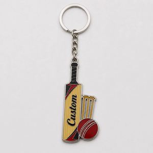 Porte-clés personnalisés en gros de haute qualité, modèle chauve-souris, design sur le thème de l'athlétisme, souvenir du club de cricket - Product Image 3