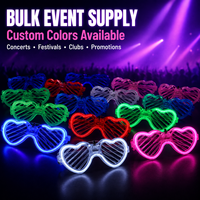 Lunettes LED Cœur Lumineuses en Gros – 5 Couleurs pour Concerts, Festivals, Boîtes de Nuit et Événements