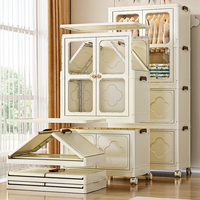 8091 Armoire en plastique PP durable pliable empilable populaire avec roue universelle