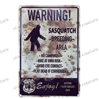 Pancarte en métal rétro Bigfoot Sasquatch, affiche décorative pour bar, pub ou man cave