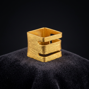 Fashionable Vintage Rose Gold Plated Brass <b>Ring</b> Geometric Unisex Kids Statement Trendy Stylish Gift Jewelry - Product Image 2