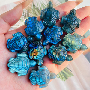 Bán buôn tự nhiên chất lượng cao thủ công mỹ nghệ Tay Chạm Khắc Labradorite màu xanh Flash biển rùa chạm khắc cho trang trí nội thất - Product Image 3