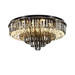 Top Quality European Flush Mount Modern Lighting Ceiling Lamp for Living Room Chandelier Crystals Lights