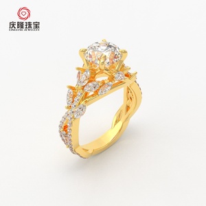 Anillo de Diamante de Laboratorio Personalizado de Lujo en Oro de 14K/18K, 1 Quilate, Corte Redondo con Corte Marquesa Lateral, Estilo Compromiso/Boda, Joyería para Mujer - Product Image 5