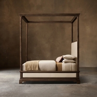 Lit à baldaquin Oliviero en tissu, lit capitonné de luxe, lit king-size ou queen-size, hôtel, villa, sur mesure, vente en gros
