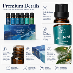 Set de Mezclas de Aceites Esenciales: Calma, Sueño Dulce, Felicidad, Relajación, Aromatizador de Ambiente, Inmunidad para Aromaterapia, Difusor, DIY, Masajes - Product Image 4
