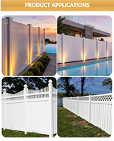 Clôture de jardin en PVC écologique et durable, 1,8 m, style moderne, résistante aux intempéries avec modélisation 3D pour usage extérieur