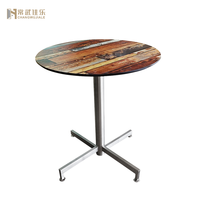 Hua jiale fábrica china HPL paneles precio buenas mesas al aire libre jardín HPL fenólico mesa redonda de jardín