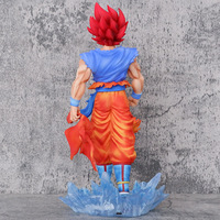 Figurine d'Action Dragon Ball Z Goku Super Saiyan Blue Double Tête de Haute Qualité 32cm, Modèle Anime Exposé, Cadeau de Collection