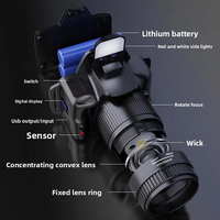 Lampe frontale de travail haute puissance U8, zoomable, longue portée, rechargeable, 1000 lumens, LED blanche, avec affichage numérique, pour le camping