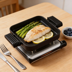 Portable <strong>Electric</strong> Skillet and Griddle Combo Indoor Cooking <strong>Electric</strong> <strong>Hot</strong> Pot Frying <strong>Pan</strong> <strong>Electric</strong> Grill <strong>Pan</strong> - Product Image 1