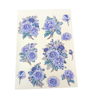 Étiquette autocollante bouteille de shampoing, étiquette auto-adhésive vintage rose bleue, pour cadeau, papeterie de décoration, 50 pièces