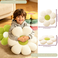 Coussin en velours côtelé rayé à pétales de fleurs, couleurs pastel variées, OEM ODM pris en charge, coussin décoratif pour sol et canapé