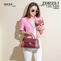 Sac à main de bureau JIALI QAZA pour femmes, en PU, motif alligator pailleté, forme selle, fermeture à fermoir, poignée unique, doublure en polyester