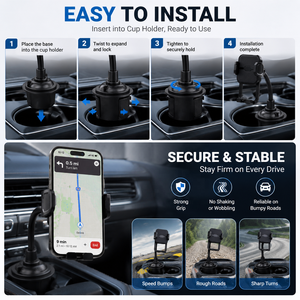 Universal 360 Rotatable Car Cup <strong>Holder</strong> <strong>Phone</strong> Mount Adjustable Gooseneck Cell <strong>Phone</strong> <strong>Holder</strong> for Truck SUV - Product Image 5