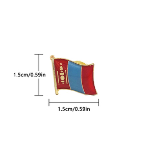 Broches de revers drapeau national de la Mongolie, badges en émail métallique époxy cristal, broches peintes, souvenirs, cadeaux commémoratifs personnalisés pour costume - Product Image 3