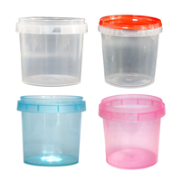 Vente en gros d'usine Seau d'emballage en plastique avec couvercle Seau de pièces faites à la main seau recyclable personnalisé pour les aliments