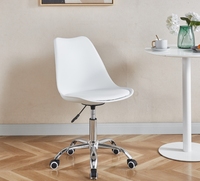 Chaises de bureau en plastique design moderne avec coussin en PU chaises de bureau pour adulte chaise de bureau ajustable pivotante en forme de tulipe