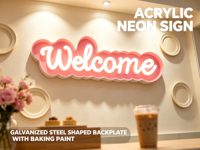 Enseigne au néon acrylique basse tension, enseigne murale LED personnalisée pour la décoration de salon de beauté
