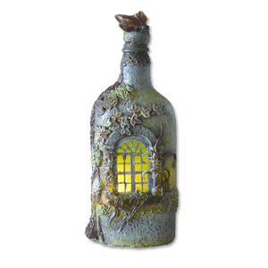 Glowing Wine Bottle Resin Craft With <b>Lighted</b> <b>Window</b> And Moss Decor For Home Garden Decoration - Product Image 4