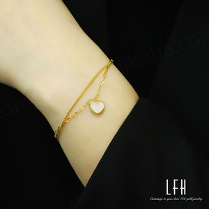 Pulsera de Corazón de Oro Puro de 18k de Moda, Joyería de Oro Real de 18k con Certificado Au750, Pulsera de Oro Real de 18k - Product Image 2