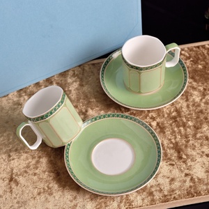 Simple European Style Floral Afternoon <b>Tea</b> <b>Set</b> with 200ml Green Bone China <b>Coffee</b> Cup and Saucers - Product Image 5