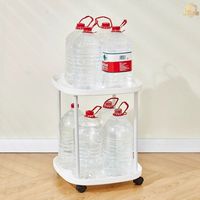 Étagère de rangement mobile à deux niveaux en acier inoxydable et plastique, multifonctionnelle, avec roulettes, style moderne minimaliste, pour chambre à coucher et salon