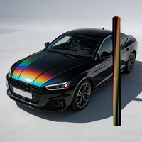 Vinilo Autoadhesivo para Envolver Automóviles, Color Negro Láser Espectral Brillante, para Todo el Vehículo
